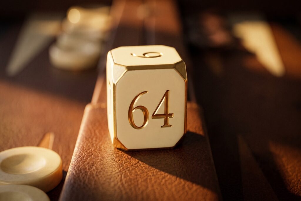 backgammon regler 64 tärning dubbleringskuben på spelbrädet