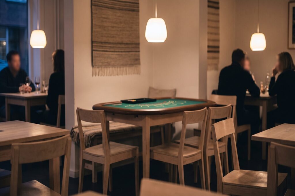 Blackjackbord på ett svenskt restaurangcasino