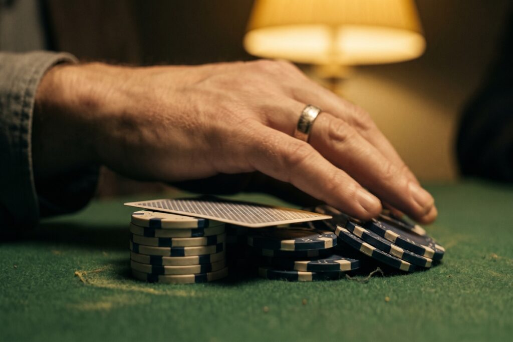 Spelare som dubblar insatsen i blackjack med ett extra kort