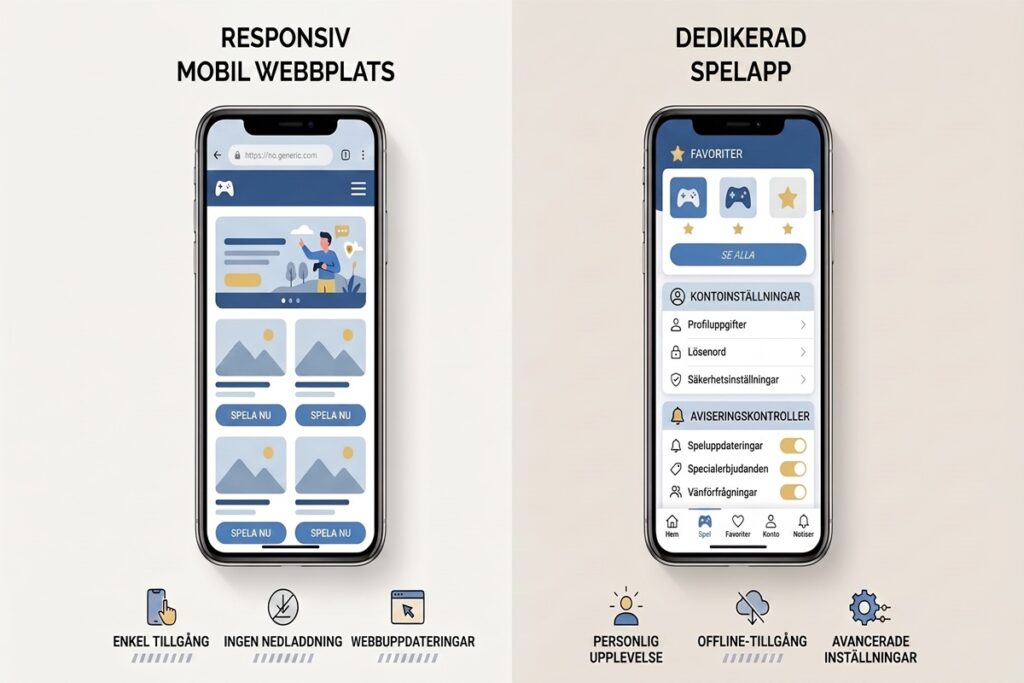 Mobilwebb jämfört med iGaming-app